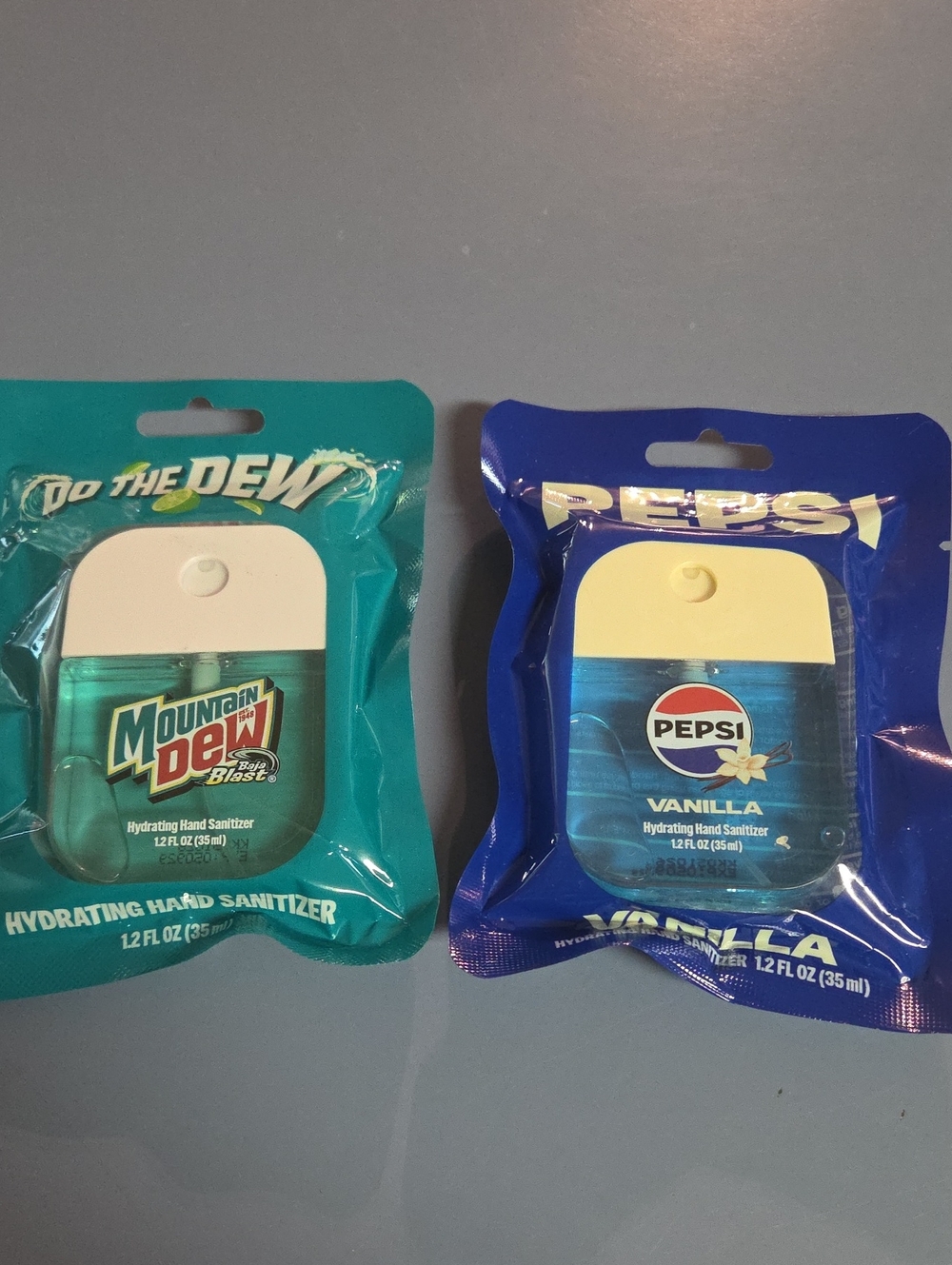 Mountain Dew & Pepsi Branded Pocket Hand Sanitizers - Teal & Blue